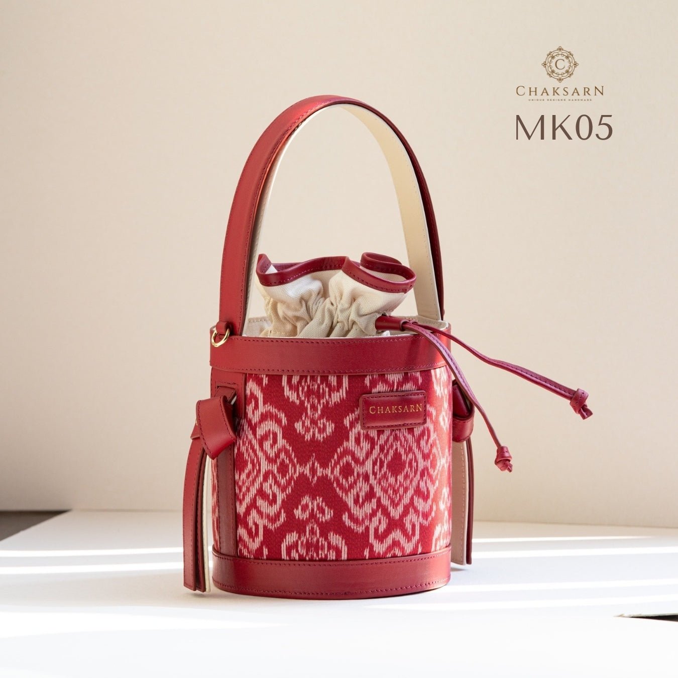 Mini Krathip - Red Silk Fabric (MK05) - Chaksarn